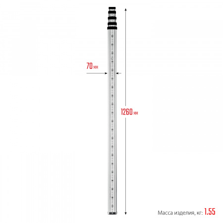 ЗУБР РГ 5, геодезическая рейка (34948-5)