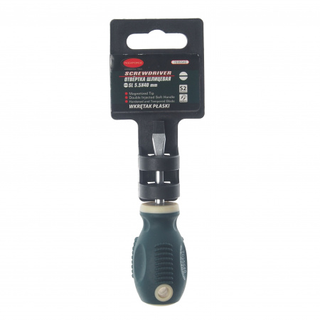 Отвертка шлицевая RF-7035540 магнитная "Profi" S2 5.5х40мм, на пластиковом держателе ROCKFORCE /1