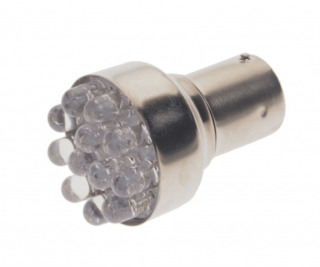 Автолампа P21W (BA15s) 12 LED WHITE 6000K 84лм  24V MEGAPOWER /10 /100