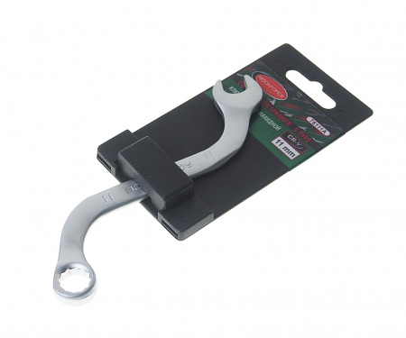 Ключ рожково-накидной 11мм RF-76111A S-образный на пластиковом держателе ROCKFORCE /1/10