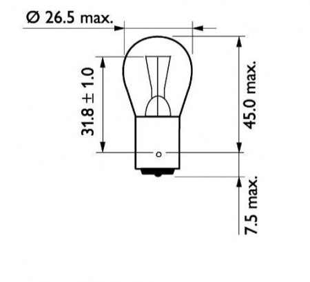 Автолампа P21W (BA15s) 24V PHILIPS /10/200 HIT