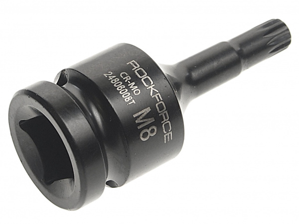 Головка-бита SPLINE ударная  1/2", M8 с отверстием ROCKFORCE RF-24806008T /1/10/300