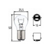 Автолампа P21/5W (BAY15d) 12V OSRAM /10/50/200 HIT