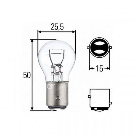 Автолампа P21/5W (BAY15d) 12V OSRAM /10/50/200 HIT