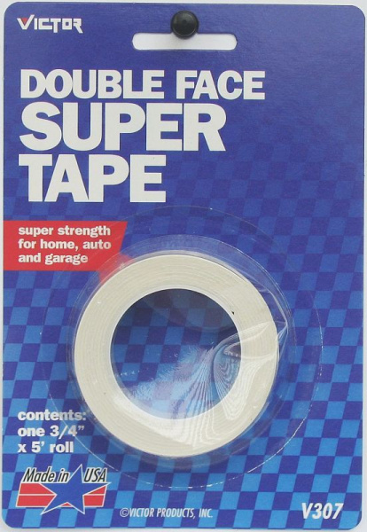 Скотч двухсторонний V307 WHITE 19мм х 1,5м (белый) VICTOR /1/6 OLD