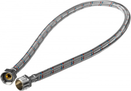 ЗУБР 1/2″, 0.8 м, гайка-штуцер, Гибкая подводка для воды (51005-G/S-080)