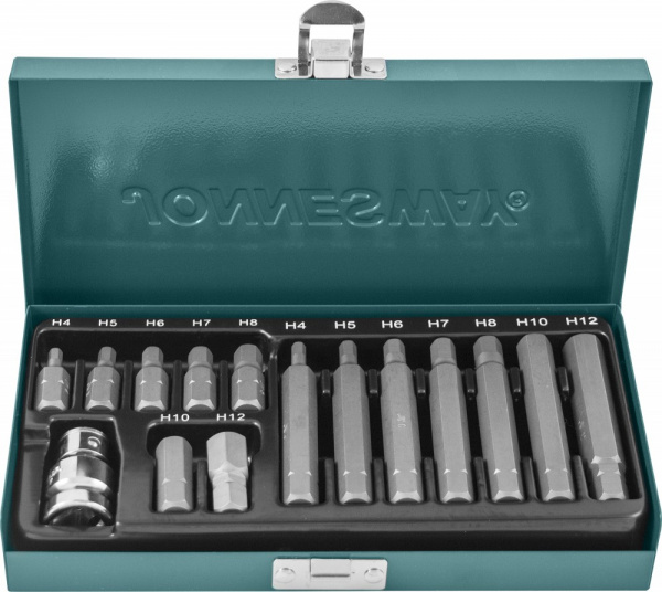S29H4115S Набор вставок-бит 10 мм DR шестигранных с переходником, 15 предметов
