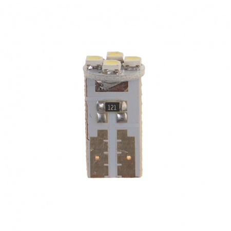 Автолампа T10W (W2,1x9,5d) 4 SMD 3528WHITE 6000K 72лм   12V MEGAPOWER /10 /100