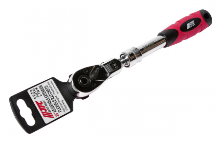 JTC Ключ трещотка 3/8" 72 зуба 240-340мм шарнирный телескопический с резиновой рукояткой JTC