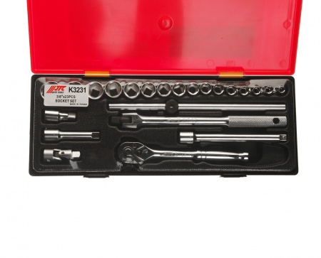 JTC Набор головок торцевых 3/8" 6-ти гранных 06-22мм 23 предмета в кейсе JTC