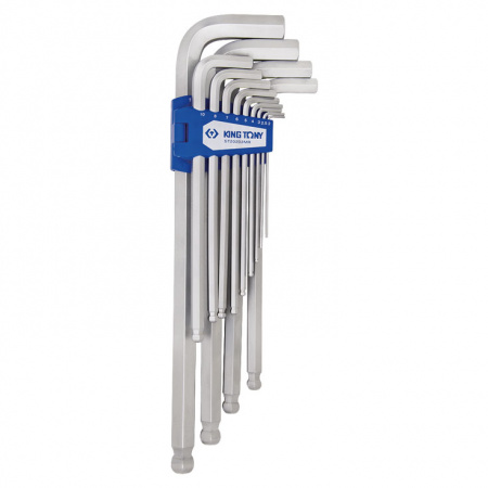 Набор Г-образных шестигранников 2-19 мм, длинные, с шаровым окончанием, 13 предметов KING TONY ST20203MR Набор Г-образных шестигранников 2-19 мм, длинные, с шаровым окончанием, 13 предметов KING TONY ST20203MR
