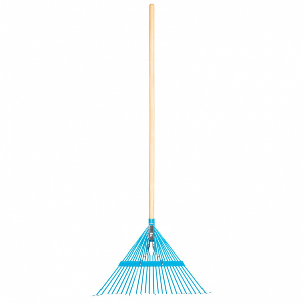 Грабли веерные стальные, 540 х 1450 мм, 24 плоских зуба, лакированный черенок, Luxe, Palisad