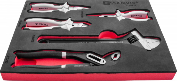 UTS5STE Набор шарнирно-губцевого инструмента в EVA ложементе 280х375 мм, 5 предметов UTS5STE Набор шарнирно-губцевого инструмента в EVA ложементе 280х375 мм, 5 предметов