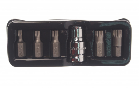 Набор бит RF-4066 SPLINE с битодержателем,6пр.1/2"(L:30мм;M5,М6,М8,М10,M12), в ложементе ROCKFORCE /1