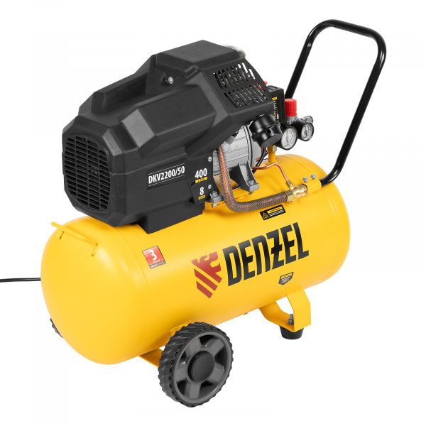 Компрессор воздушный DKV2200/50, Х-PRO 2.2 кВт, 400 л/мин, 50 л Denzel Компрессор воздушный DKV2200/50, Х-PRO 2.2 кВт, 400 л/мин, 50 л Denzel