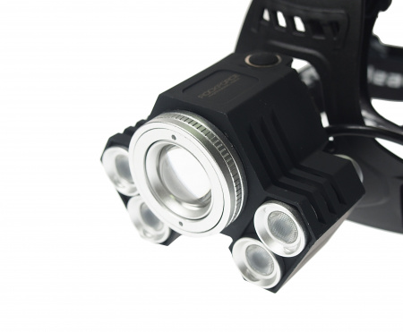 Фонарь RF-01157  светодиодный аккумуляторный налобный(5W LED,500Lm,2000mAh,зарядка12V,время раб.4ч,время заряд.5ч,синий/белый/желтый свет) ROCKFORCE /