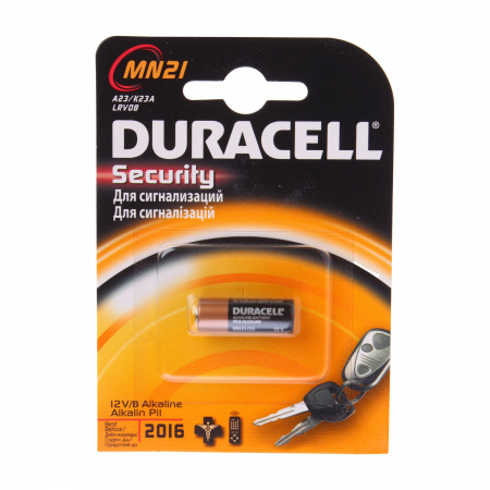 Элемент питания A23: MN21-BC1 ALKALINE SECURITY (автобрелки) 12V DURACELL /1/10/100