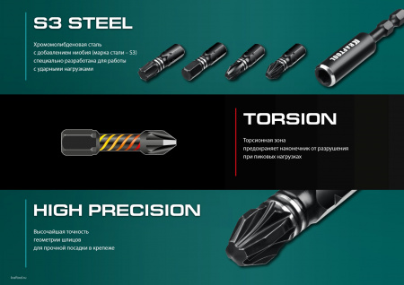 KRAFTOOL Impact-32, 32 шт, набор ударных бит (26066-H32)