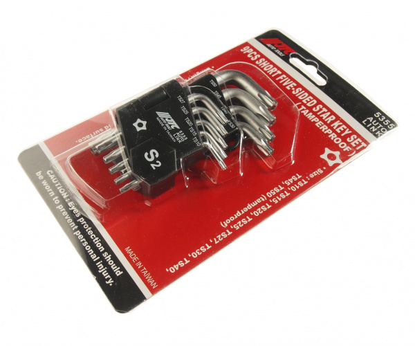 JTC Набор ключей TORX ТS10-ТS50 пятилучевых Г-образных с отверстием 9 предметов JTC JTC Набор ключей TORX ТS10-ТS50 пятилучевых Г-образных с отверстием 9 предметов JTC