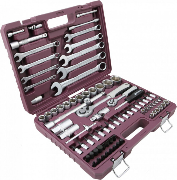 TS082 Набор инструмента универсальный 1/4", 1/2"DR, 82 предмета TS082 Набор инструмента универсальный 1/4", 1/2"DR, 82 предмета