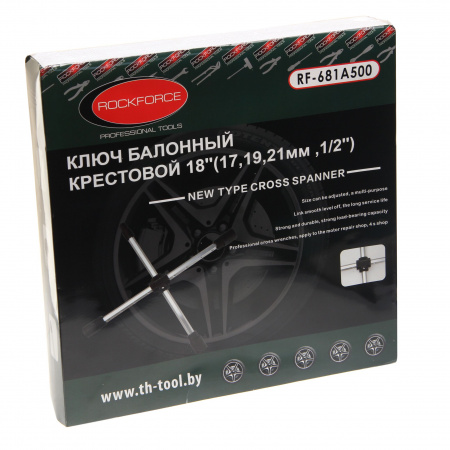 Ключ баллонный 17x19x21ммx1/2'' RF-681A500 крестовой 18" ROCKFORCE /1