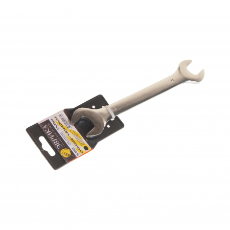 Ключ рожковый 20х22мм ER-32022 (Chrome vanadium) на держателе  сатинированный ЭВРИКА 1/10