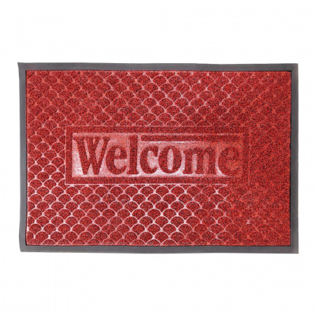 Коврик придверный BAIZHENG 60*90 (Welcome) красный (Bay) (30)