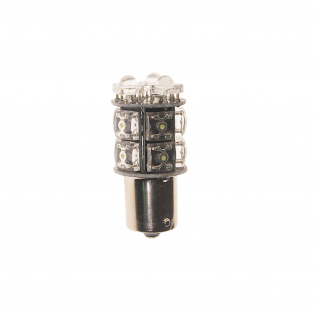 Автолампа P21W (BA15s) 13 LED FLUX WHITE 6000K 130лм  24V MEGAPOWER /10 /100
