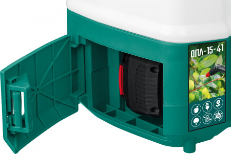 ЗУБР 15 л, 1 АКБ 4 А·ч, аккумуляторный опрыскиватель (ОПЛ-15-41)