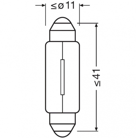 Автолампа C5W (SV8.5/8) 41мм 24V OSRAM /10/50/200