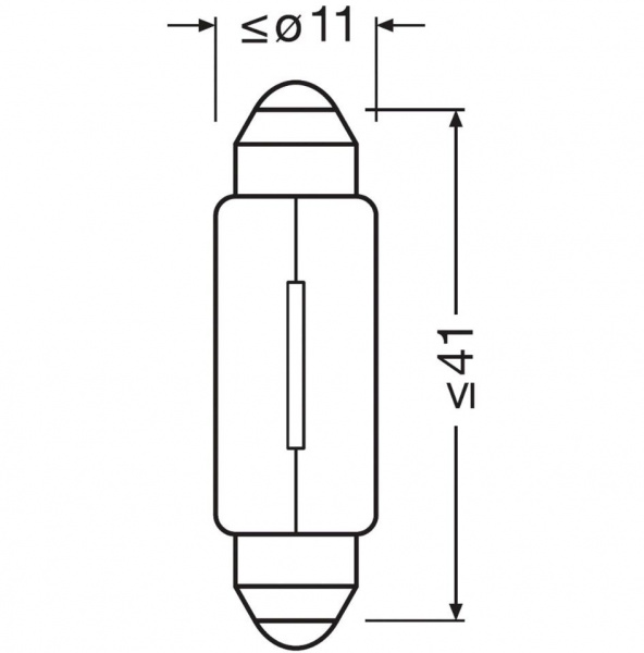 Автолампа C5W (SV8.5/8) 41мм 24V OSRAM /10/50/200
