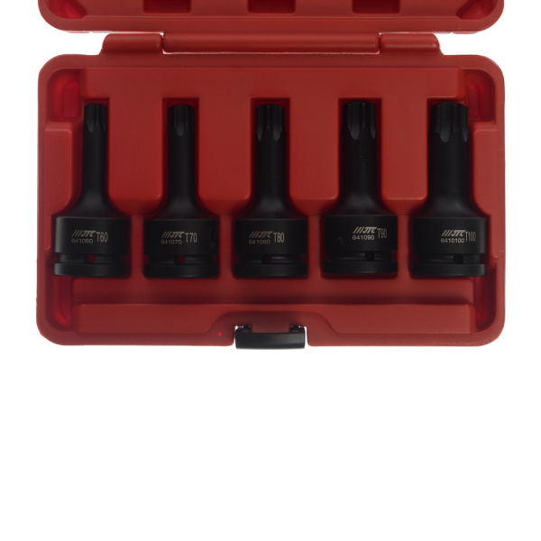 JTC Набор головок торцевых 3/4" TORX (Т60-Т100) ударных L=100мм 5 предметов в кейсе JTC JTC Набор головок торцевых 3/4" TORX (Т60-Т100) ударных L=100мм 5 предметов в кейсе JTC
