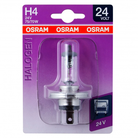 Автолампа H4 (75/70) P43t-38 блистер 24V OSRAM /1/10