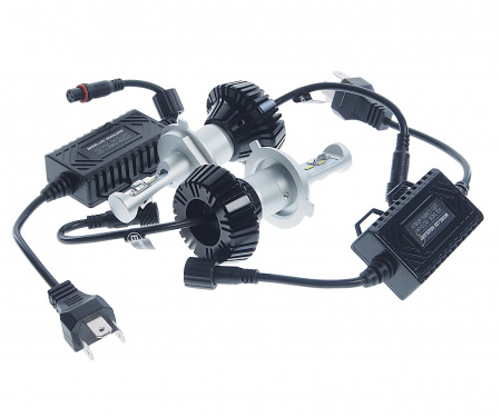 Автолампа H4 BRIGHT WHITE 12 SMD 6200K с блоком (2шт) 12-24V 6000лм MEGAPOWER /1/10