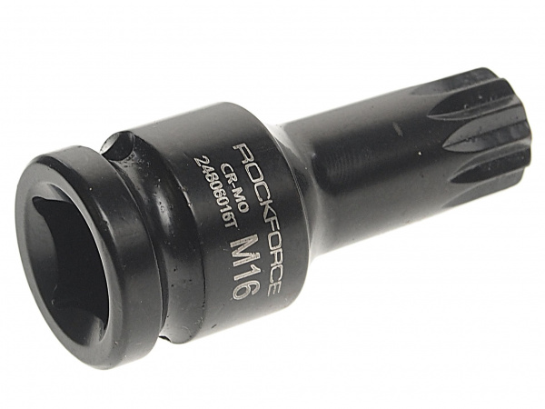 Головка-бита SPLINE ударная  1/2", M16 с отверстием ROCKFORCE RF-24806016T /1/10/300