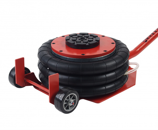 Домкрат подкатной пневматический 3т(6-12bar, h min 135мм, h max 420мм, 3 подушки, Ø270мм) ROCKFORCE /1