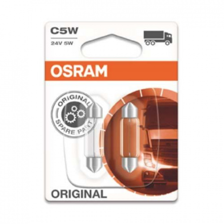 Автолампа C5W (SV8.5/8) 35мм (блистер, 2шт) 24V OSRAM /1/10/50 HIT