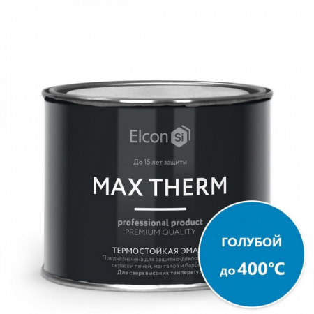 Эмаль термостойкая 400град  голубой 0,4кг Elсon (24)