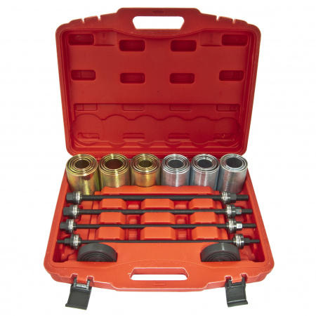 Набор для замены сайлентблоков, втулок и подшипников ER-86601 универсальный 26пр. (М10, М12, М14, М16), в кейсе ЭВРИКА  /1 Набор для замены сайлентблоков, втулок и подшипников ER-86601 универсальный 26пр. (М10, М12, М14, М16), в кейсе ЭВРИКА  /1