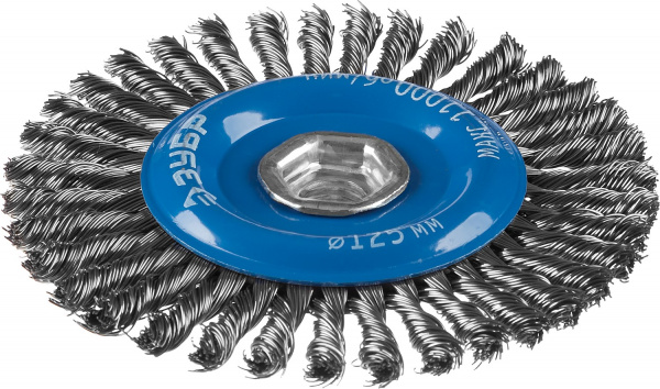 ЗУБР 125 мм, стальная проволоки 0.5 мм, щетка дисковая для УШМ, Профессионал (35192-125)
