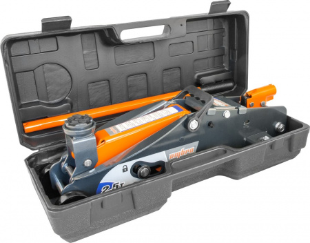 OHT225C Домкрат подкатной 2.5 т. с фиксатором в кейсе, 140-387 мм