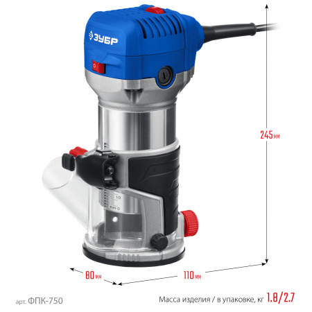 ЗУБР 750 Вт, кромочный фрезер, Профессионал (ФПК-750)
