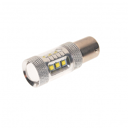 Автолампа P21W (BA15s) 16 SMD WATTS CREE WHITE 6000K 1280лм 12V MEGAPOWER /10 /100 OLD