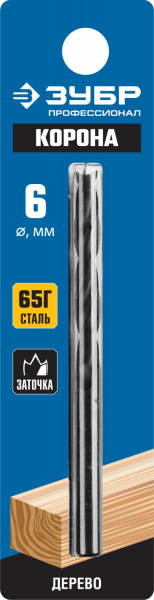 ЗУБР d 6 x 90/50 мм, М-образная заточка, спиральное сверло по дереву, Профессионал (29421-090-06)