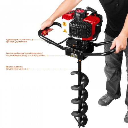 ЗУБР d 60 - 150 мм, 43 см3, 1 оператор, мотобур (бензобур) (МБ1-150)