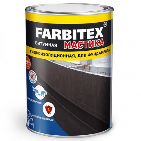 Мастика битумная гидроизоляционная  2 кг(6 ) FARBITEX