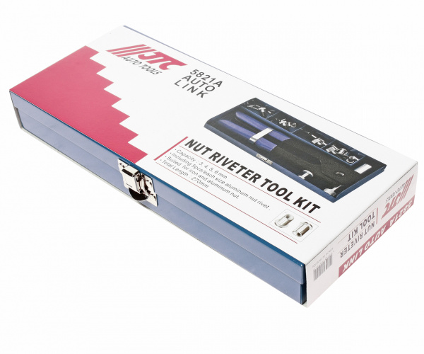 JTC Заклепочник 270мм 3-6мм ручной резьбовой с комплектом заклепок в кейсе JTC