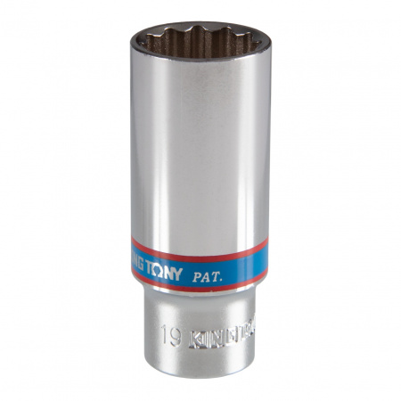 Головка торцевая глубокая двенадцатигранная 3/8", 19 мм KING TONY 323019M