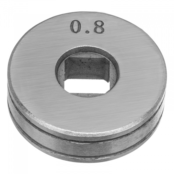 Подающий ролик, V профиль под стальную проволоку 0,8-1мм, посадка квадрат, 2 шт Denzel Подающий ролик, V профиль под стальную проволоку 0,8-1мм, посадка квадрат, 2 шт Denzel