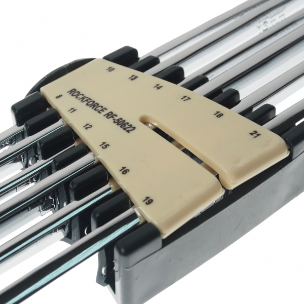 Набор ключей RF-50622 накидных экстра длинных, 6пр.(8х10, 11х13, 12х14, 15х17, 16х18, 19х21мм), в пластиковом держателе ROCKFORCE /1/20 Набор ключей RF-50622 накидных экстра длинных, 6пр.(8х10, 11х13, 12х14, 15х17, 16х18, 19х21мм), в пластиковом держателе ROCKFORCE /1/20